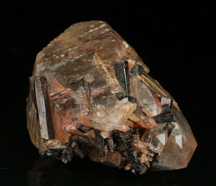 Schorl on Quartz, Erongo Mnt Region, Namibia