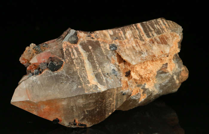 Schorl on Quartz, Erongo Mnt Region, Namibia