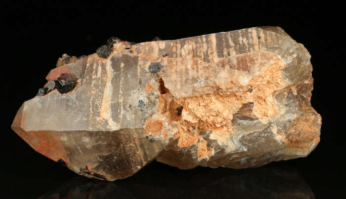 Schorl on Quartz, Erongo Mnt Region, Namibia