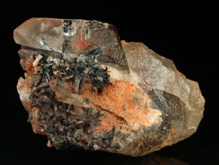 Schorl on Quartz, Erongo Mnt Region, Namibia