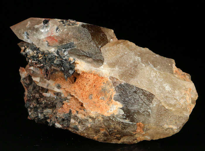 Schorl on Quartz, Erongo Mnt Region, Namibia