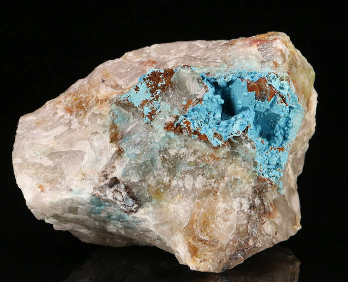 Shattuckite on Quartz, Kaokoveld Region, Namibia