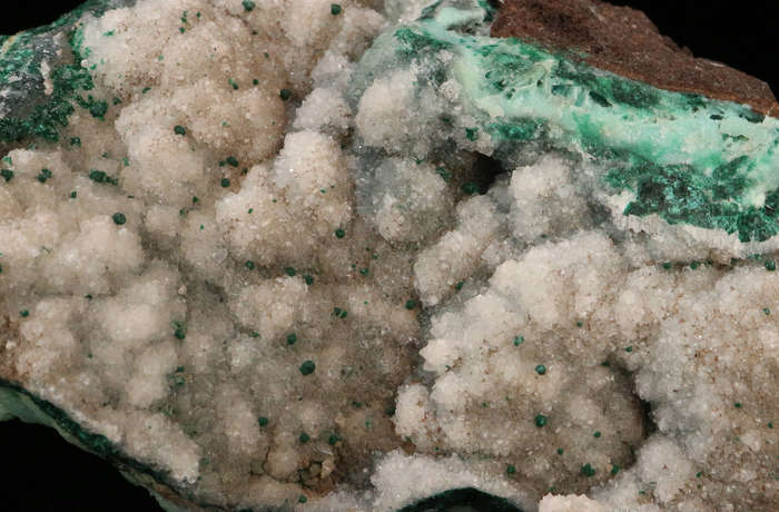 Malachite on Quartz on Malachite, Tenke Fungurume, DR Congo