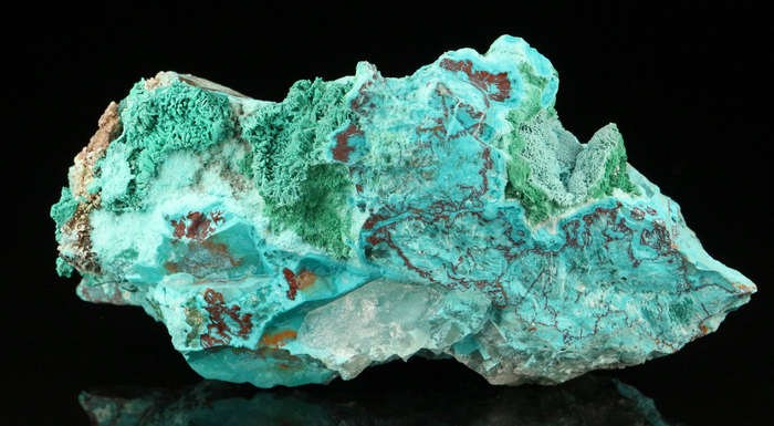 Malachite on Chrysocolla, Artonvilla Mine, Musina, South Africa