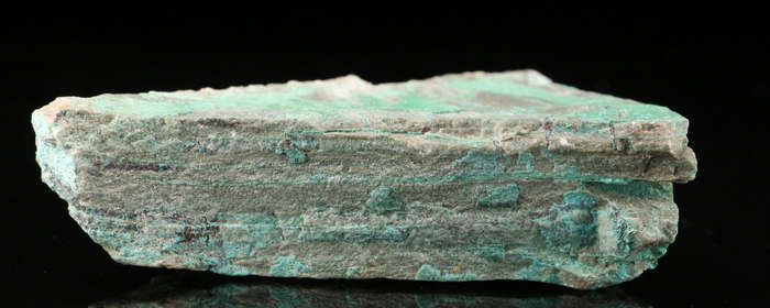 Malachite on Quartz on Chrysocolla on Matrix, Tenke Fungurume, DR Congo