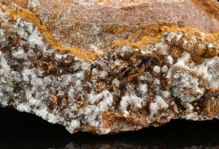 Calcite on Siderite on Matrix, Gobobosebberge Mnt, Namibia