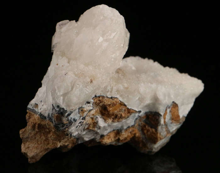 Calcite on Quartz on Smithsonite, Skorpion Mine, Karas Region, Namibia