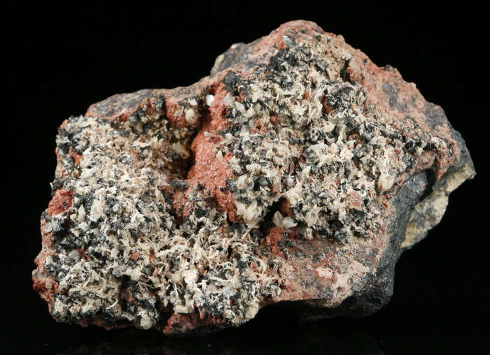 Baryte, Hausmannite on Andradite,"N'Chwaning II Mine, Kalahari Manganese Field, Northern Cape, South