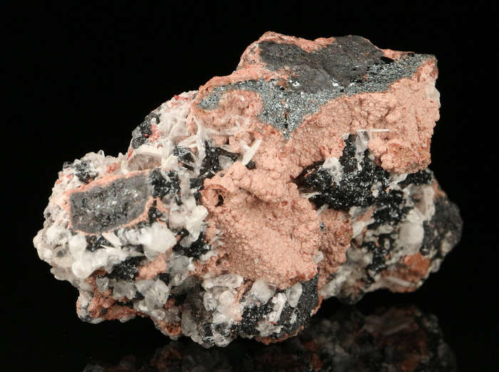 Hausmannite, Baryte, Calcite, Andradite Garnet,"N'Chwaning II Mine, Kalahari Manganese Field, Northe