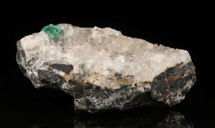 Malachite, Calcite on Matrix, Tsumeb Mine, Namibia