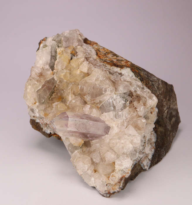 Amethyst Quartz, Calcite on Matrix, Gobobosebberge Mnt, Namibia