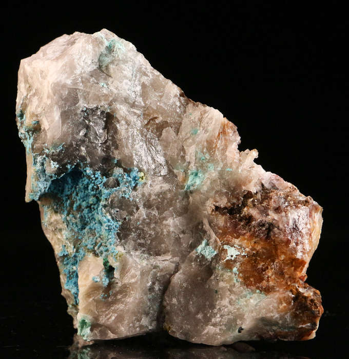 Shattuckite on Quartz, Kaokoveld Region, Namibia