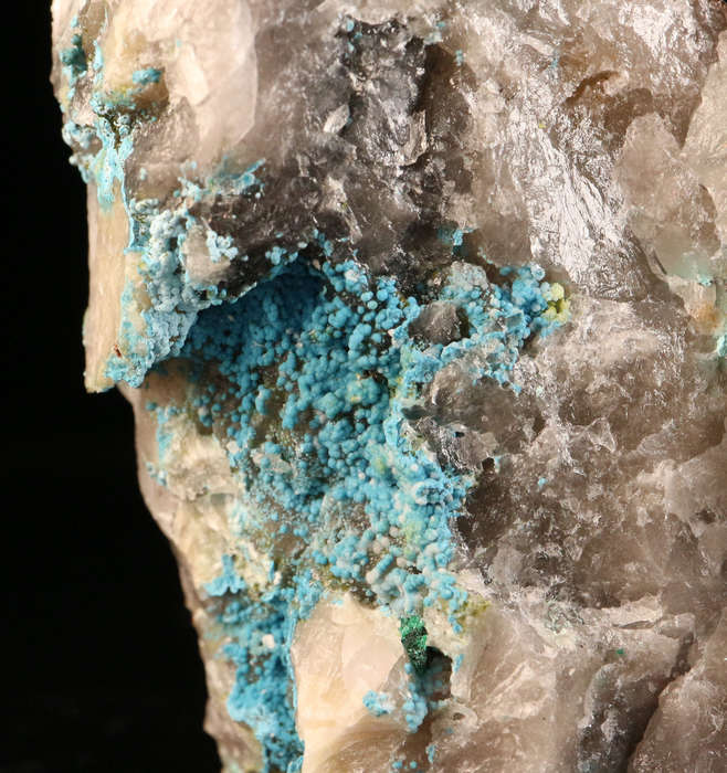 Shattuckite on Quartz, Kaokoveld Region, Namibia