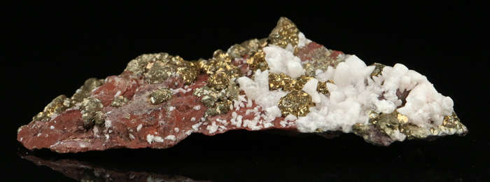 Calcite, Pyrite on Matrix,"N'Chwaning II Mine, Kalahari Manganese Field, Northern Cape, South Africa