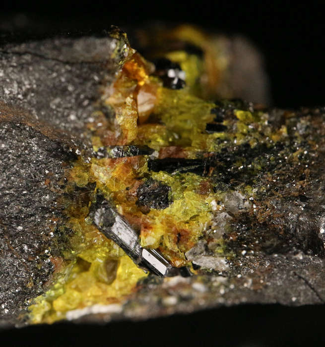Ettringite on Matrix, "N'Chwaning II Mine, Kalahari Manganese Field, Northern Cape, South Africa "