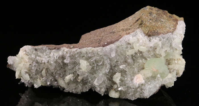 Prehnite on Quartz on Matrix, Gobobosebberge Mnt, Namibia