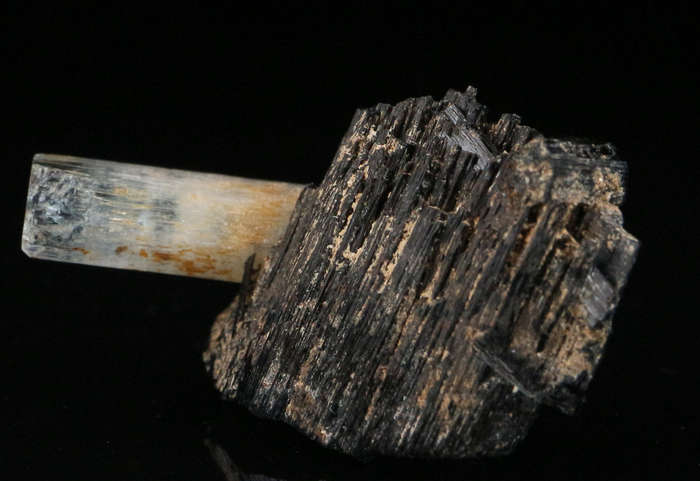Aquamarine on Schorl, Erongo Mnt Region, Namibia