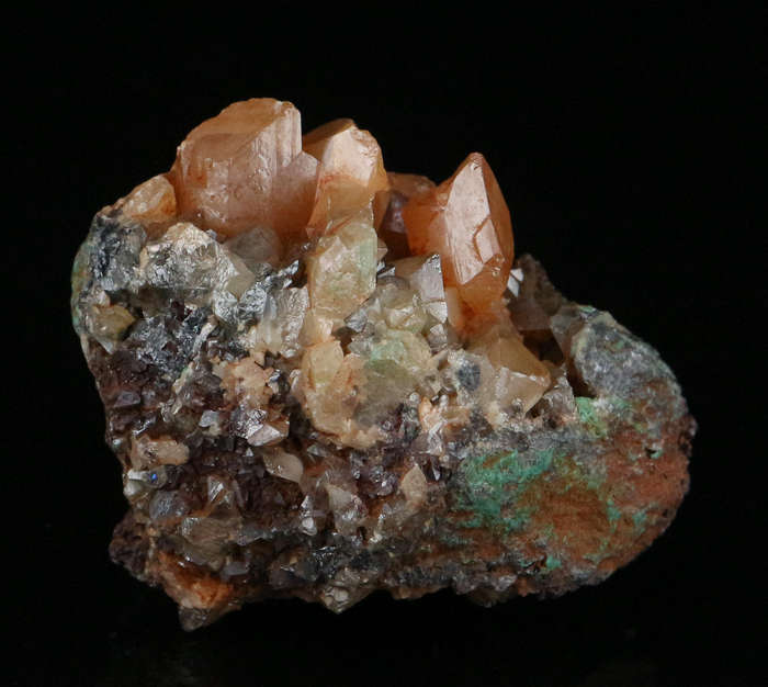 Wulfenite on Matrix, Tsumeb Mine, Namibia