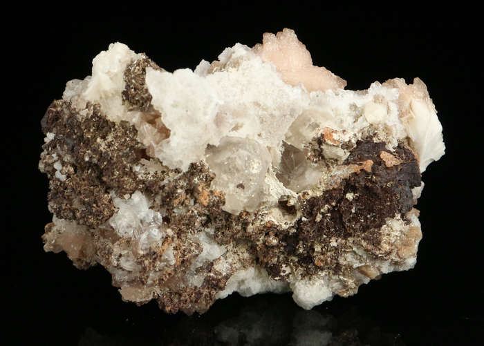 Calcite, Olmiite on Matrix,"N'Chwaning II Mine, Kalahari Manganese Field, Northern Cape, South Afric