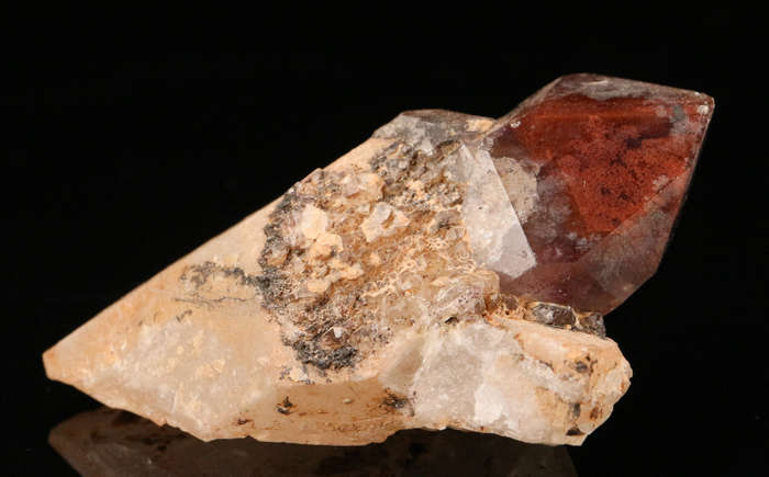 Red Hematite in Quartz Cluster, Orange River Area, Northern Cape, South Africa