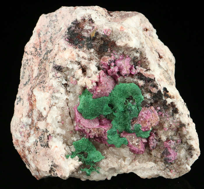Malachite on Cobaltoan Calcite, Mashamba West Mine, DRC