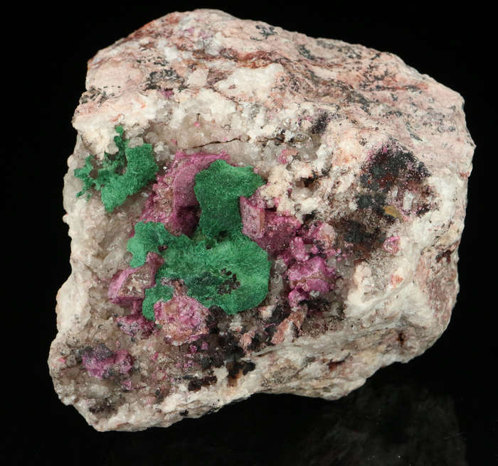 Malachite on Cobaltoan Calcite, Mashamba West Mine, DRC