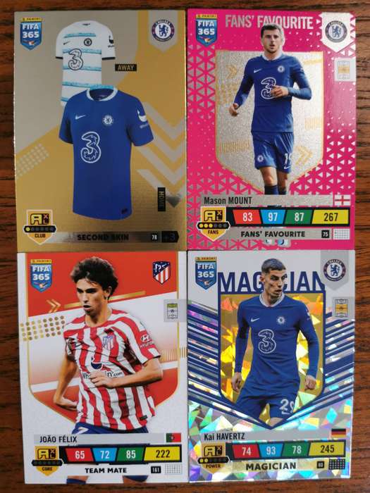 4x Panini FIFA 365 Adrenalyn XL 2023 trading cards