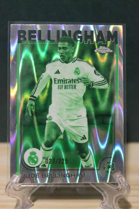 REAL MADRID JUDE BELLINGHAM 2025 Topps Chrome Night Vision Raywave Refractor /225