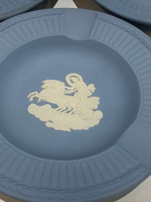 Trio Of English Made Wedgewood Turquoise Ashtrays  Mint Condition  No Chips Or Cracks