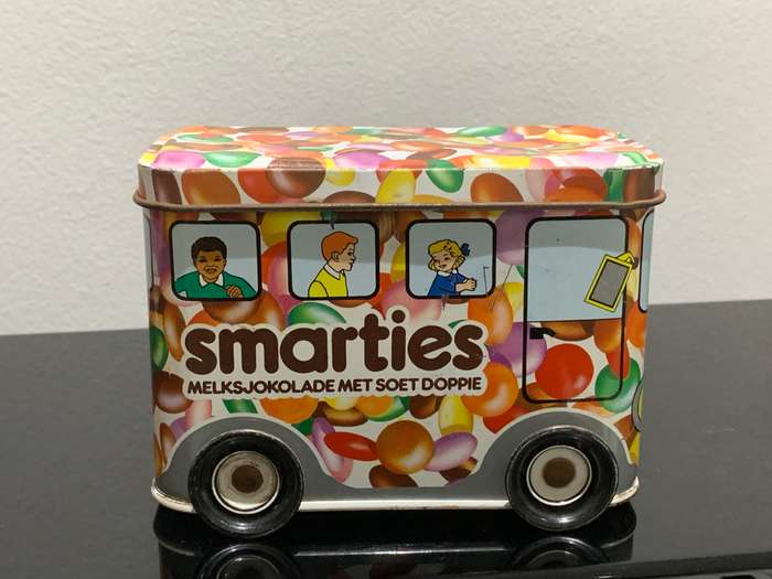 Vintage Collectible Rowntree Smarties Tin  1980s South Africa - Great Condition