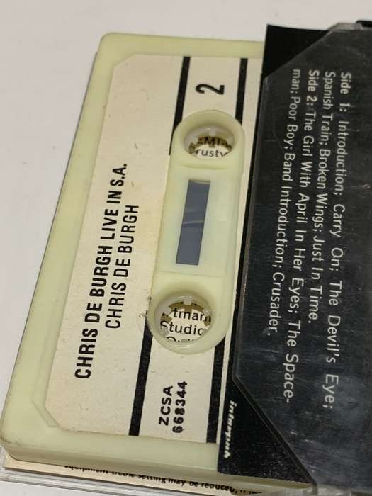 Cassette Tape - Chris De Burgh . Live In SA - Not Tested / See Pics