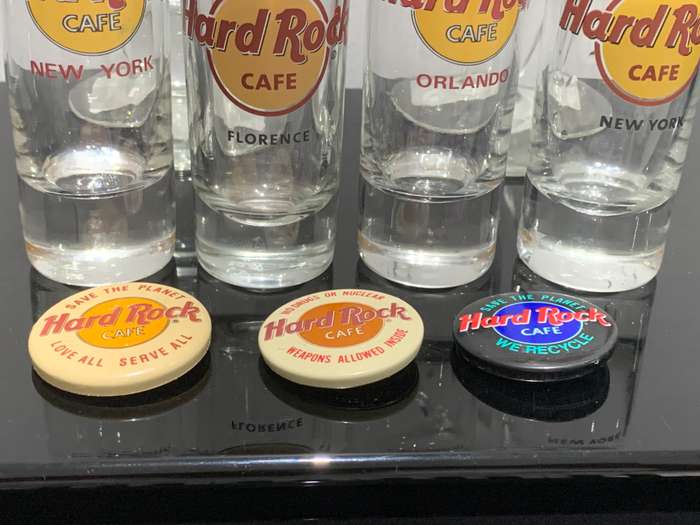 Save The Planet - Hard Rock Cafe - Souvenir Paraphernalia From Around The Globe - 3 Vintage Badges