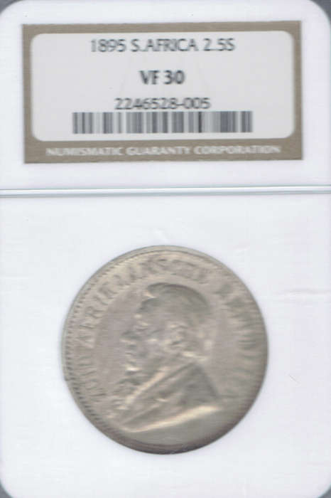 1895 Z A R HALFCROWN in siver NGC VF35