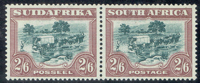 1930 UNION of S A 2s 6d pair MNH CC49 CV R6500 VERY RARE