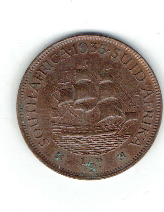 1934 UNION of S A half Penny in EF/AU grade RARE IN HIGH GRADES