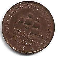 1937 UNION OF S A BRONZE HALF PENNY  IN EF GRADE