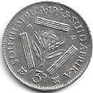 1945 UNION of S A 3d in EF grade 80% silver