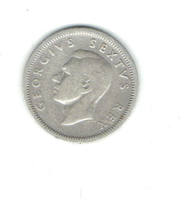 1948 Union of S A 6d silver in F grade