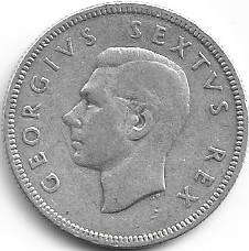 1949 UNION of S A  2 Shillings 80% silver in vf grade