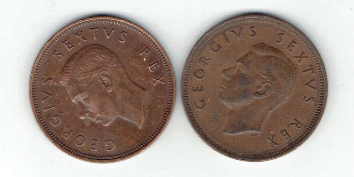 1951 union OF s a 2 X hALF pENNIES IN unc GRADE