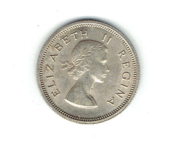 1953 Union of S A silver 6d in UNC grade
