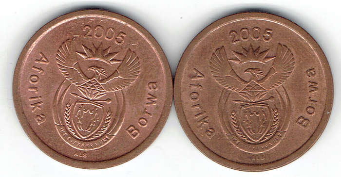 2004 R S A 5c bronze 5c x 2 in unc grade