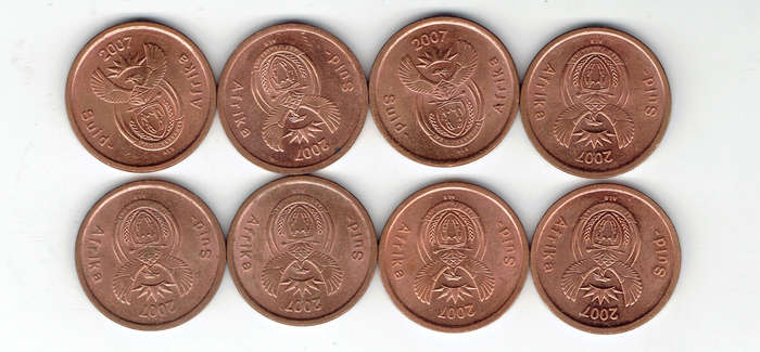 2007 R S A 5c bronze x 8 in UNC grade