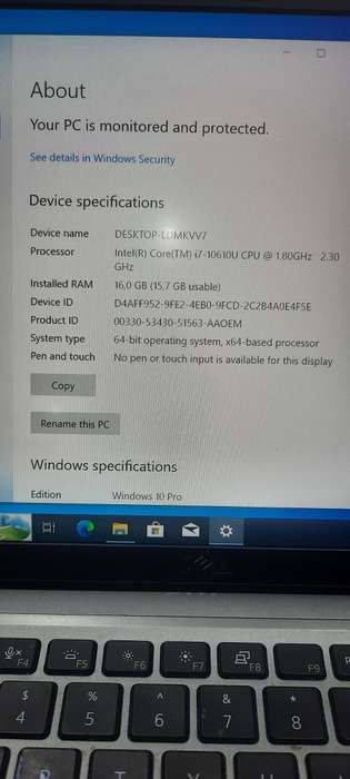 Dell Latitude i7 10th gen 7410