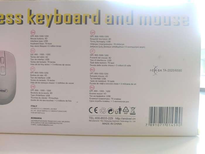 ANDOWL Mini Wireless Keyboard And Mouse