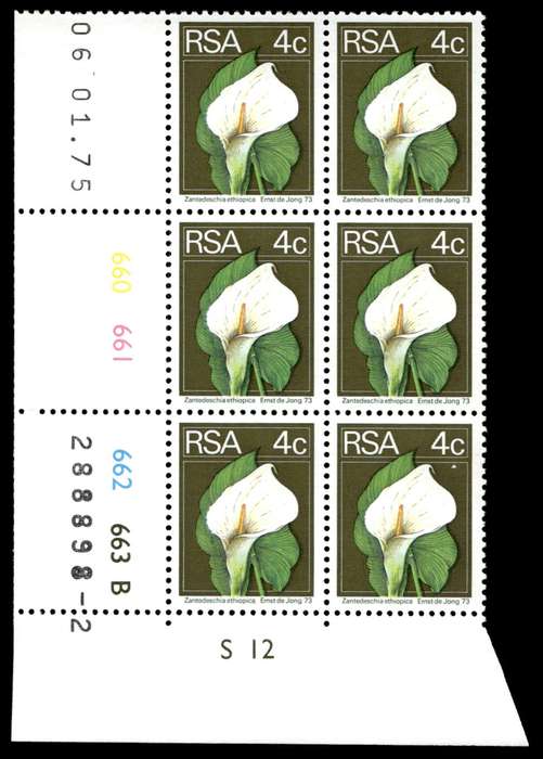 RSA 1975/01/06 2nd Definitive issue 4c Control Blocks Pane B