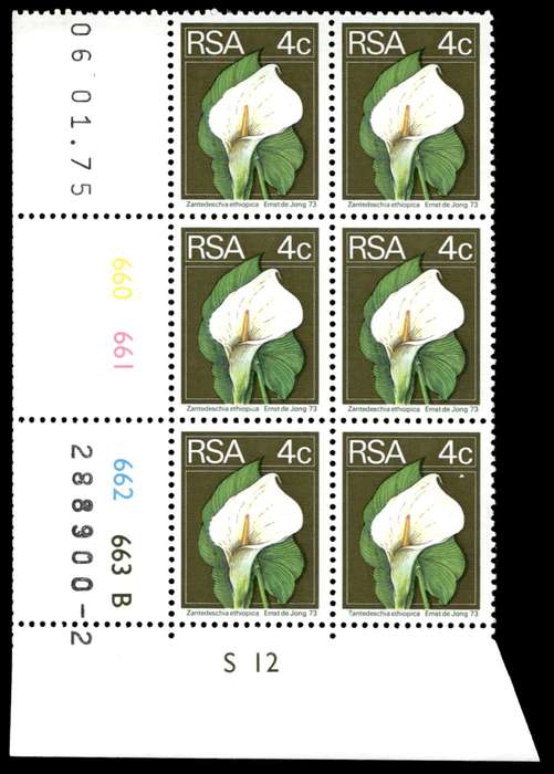 RSA 1975/01/06 2nd Definitive issue 4c Control Blocks Pane B