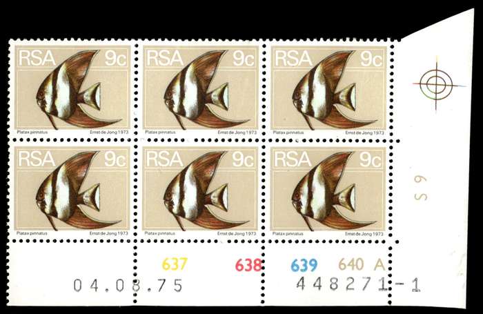 RSA 1975/08/04 2nd Definitive issue 9c Control Blocks Pane A