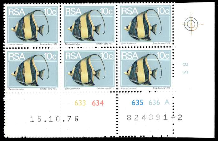 RSA 1976/10/15 2nd Definitive issue 10c Control Blocks Pane A