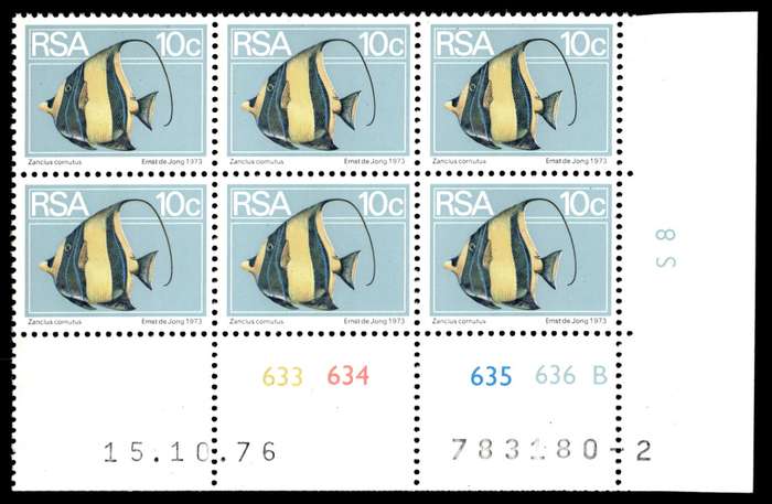 RSA 1976/10/15 2nd Definitive issue 10c Control Blocks Pane B